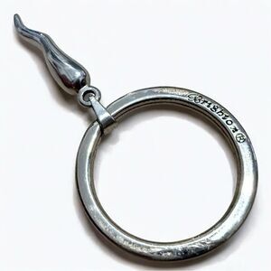 Brighton Silver Keyring with Curved Horn Charm – Vintage Style